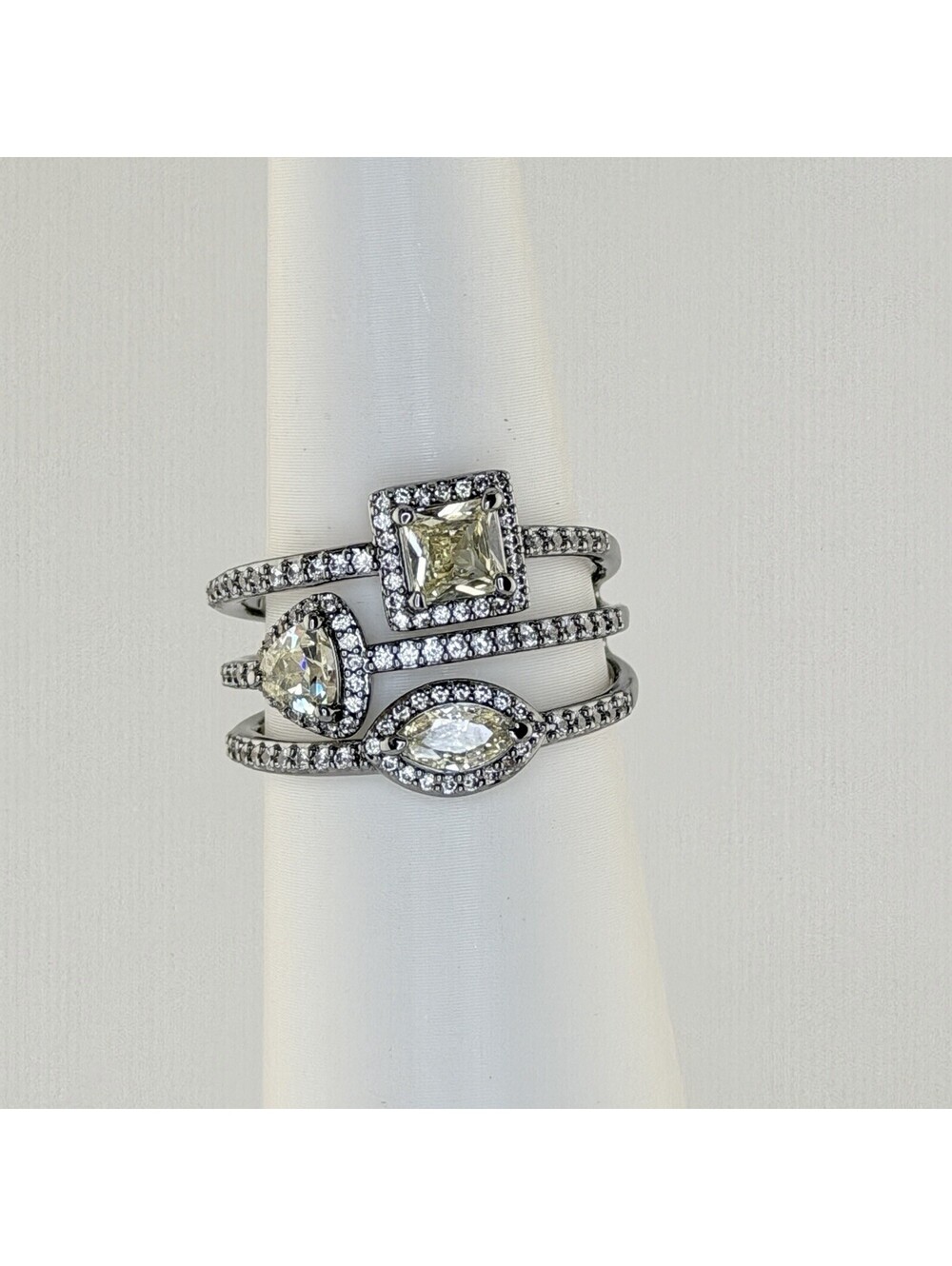 Bomb Party November Ring Sz 10 "Clarity In Chaos" Citrine on Hematite